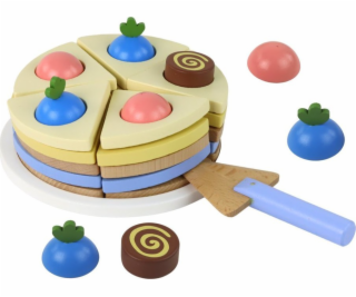 LeanToys Dřevěné kousky dortu od 8 ks.