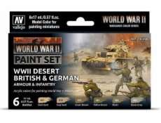 Vallejo Vallejo: 70.208 - Model Color - Pouštní britské a německé obrněné jednotky a pěchota z druhé světové války (6 x 18 ml)