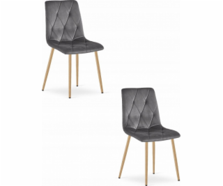 Leobert Židle LIBRA - tmavě šedý samet / nohy v barvě dře...