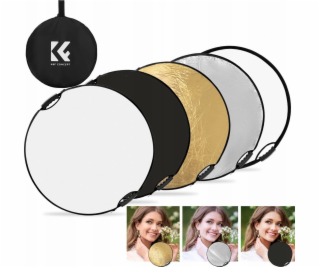 Kf Fotografický reflektor s rukojetí 5v1 kulatý 80cm DIFU...