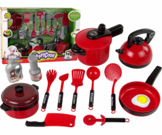 LeanToys Sada kuchyňských doplňků červená LEAN Toys