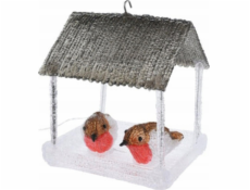 Christmas decoration Vánoční dekorace Ptačí budka LED DEKORACE 185X165X230MM ŠEDÁ