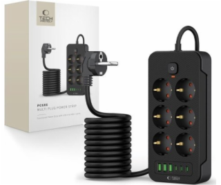 Tech-Protect Prodlužovací kabel 6 zásuvek 2 m černý (5906...