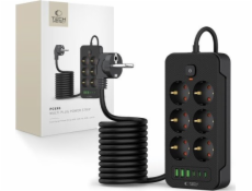 Tech-Protect Prodlužovací kabel 6 zásuvek 2 m černý (5906302310586)
