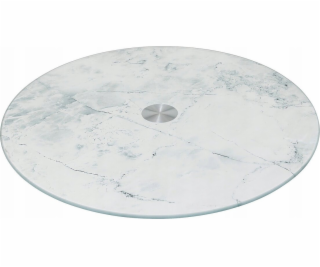 5five Skleněný otočný podnos, mramorový efekt, O 32 cm