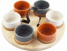 Excellent Houseware Vynikající misky na svačinu do domácnosti na bambusovém podnose s rukojetí