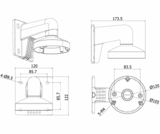 Hikvision DRŽÁK KAMERY DS-1272ZJ-120(ČERNÝ) Hikvision
