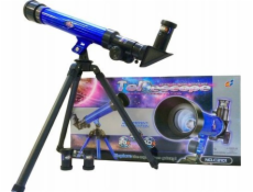 LeanToys Vzdělávací dalekohled se stativem, zvětšení 20x 30x 40x, modrý