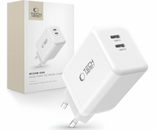Tech-Protect Nabíječka TECH-PROTECT NC45W-GAN 2PORTOVÁ SÍ...