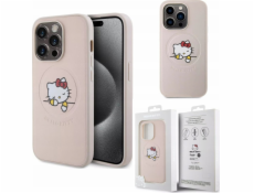 Vega Pouzdro Hello Kitty Pu Kitty Asleep Logo MagSafe pro iPhone 15 Pro růžové