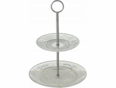 Boltze Skleněný talíř se dvěma patry, RELIÉF, 28 cm