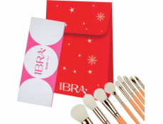 Ibra IBRA_SET štětců na make-up 9 ks. + Sada 3 zvýrazňovačů Glow Trio + Dárková taška