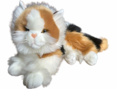 Dubi Plyšový medvídek Maskot Calico bílý a zázvor 30 cm, měkký, mazlivý, koťátko