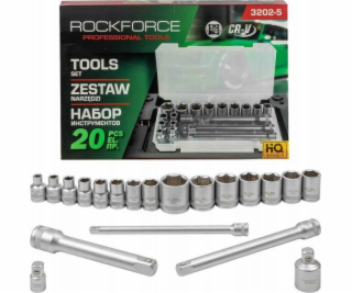 Rockforce Sada nářadí 3/8  sada nářadí 20dílná. s objímka...
