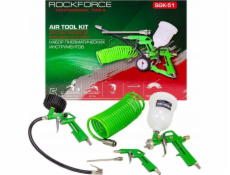 Rockforce Stříkací pistole s horní nádrží 600ml + příslušenství - 5 ks.