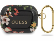 Guess Ochranný kryt GUACAPTPUBKFL04 N.4 Flower Collection pro AirPods Pro černý a červený