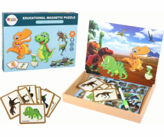 Vzdělávací magnetická sada puzzle s dinosaury LeanToys LE...