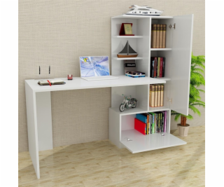 Psací stůl se skříňkou z merinosu. BÍLÝ