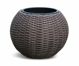 Květináč Domoletti 53000011100, plastový, O 42 cm, hnědý