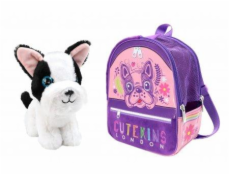 Plyšová hračka Cutekins Poochi Poo, bílá/černá