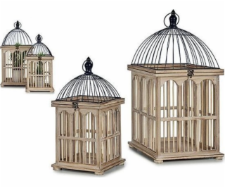 Gift Decor Dárková dekorace klec čtvercová dřevěná přírod...