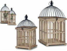 Gift Decor Dárková dekorace klec čtvercová dřevěná přírodní (2 kusy)