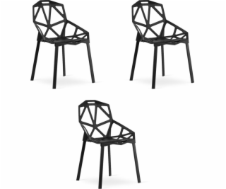 Leobert Židle ESSEN - černá x 3