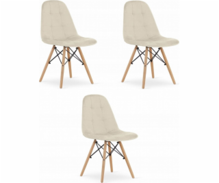 Leobert Židle DUMO - béžový samet x 3