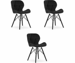 Leobert Židle LAGO Samet - černá / černé nohy x 3