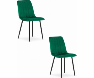 Leobert Židle LAVA - tmavě zelený samet x 2