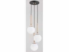 Alfa Závěsná lampa Volda Picolo White se 3 světly, černá/zlatá 62202 Alfa
