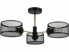 Mdeco Stropní lampa Wire ELM1097/3 BL TR nad postel, černo-zlatá