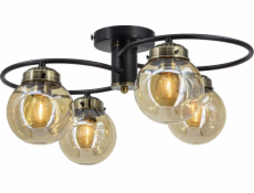 Mdeco Elem Salsa 2216/4 BL 21QG stropní svítidlo stropní svítidlo 4x60W E27 černá/jantarová/mosaz