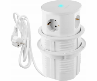 Spacetronik Kulatá stolní zásuvka Spacetronik SPS-R3D6W V2