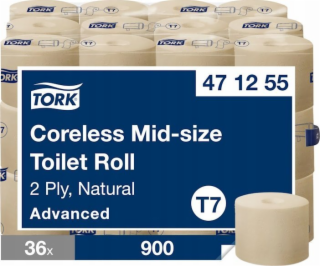 Tork Tork – Role toaletního papíru bez dutinky, T7, Advan...