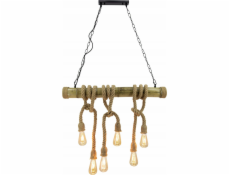 Mdeco Elem Haiti 4007/6 BM BL závěsná lampa 6x60W E27 bambus/černá
