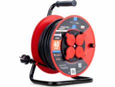 Montis PROFESSIONAL MT105-40 prodlužovací kabel na bubnu 4x2p+Z IP44 16A 3680W 3x1,5 40m Montis černá