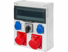 NASIELSK Stavební rozvodnice Elektro-Plast Nasielsk RS 6242-00 přisazená 8-modulová 2x2P+Z, 2x3P+N+Z 32A šedá