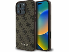 Guess Guess GUHCP16LG4GFBR Tvrdý kryt pro iPhone 16 Pro 6.3 hnědý/hnědý 4G Classic