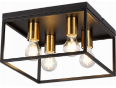 NoName Stropní svítidlo Reality Cage 638704-02, stropní svítidlo 4x40W E27, černé/zlaté