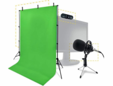HP Webová kamera STEELPLAY Pro HD Streamers, sada 4 v 1: mikrofon + webová kamera + greenscreen + stativy