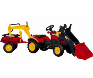 Lean Sport Tractor s přívěsem a šlapací lžící Benson Red
