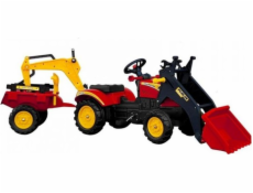 Lean Sport Tractor s přívěsem a šlapací lžící Benson Red
