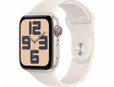 Apple Watch SE GPS + Cellular, 44mm hliníkové pouzdro Moonlight se sportovním řemínkem Moonlight – velikost S/M