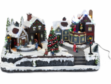 Fééric Lights and Christmas Vánoční dekorace Pohyblivá vánoční scéna se světly, 45 x 20,5 cm