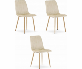 Leobert Židle LAVA - světle béžový samet / nohy v barvě d...