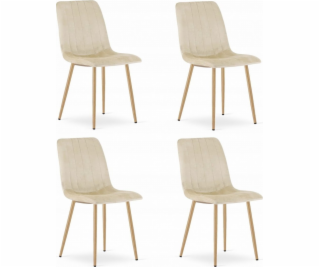 Leobert Židle LAVA - světle béžový samet / nohy v barvě d...