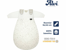 Alvi ALVI Baby-Mäxchen, 3dílný spací pytel Jersey Aqua Dot 56/62