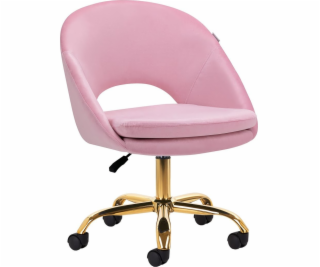 Activeshop Otočná židle 4Rico QS-MF18G sametově růžová