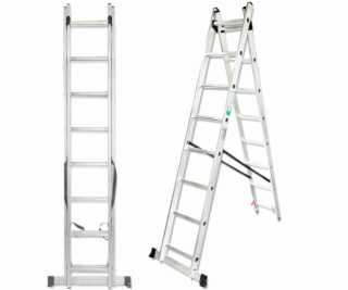 Forcekraft Kombinovaný žebřík 2x14 schodů